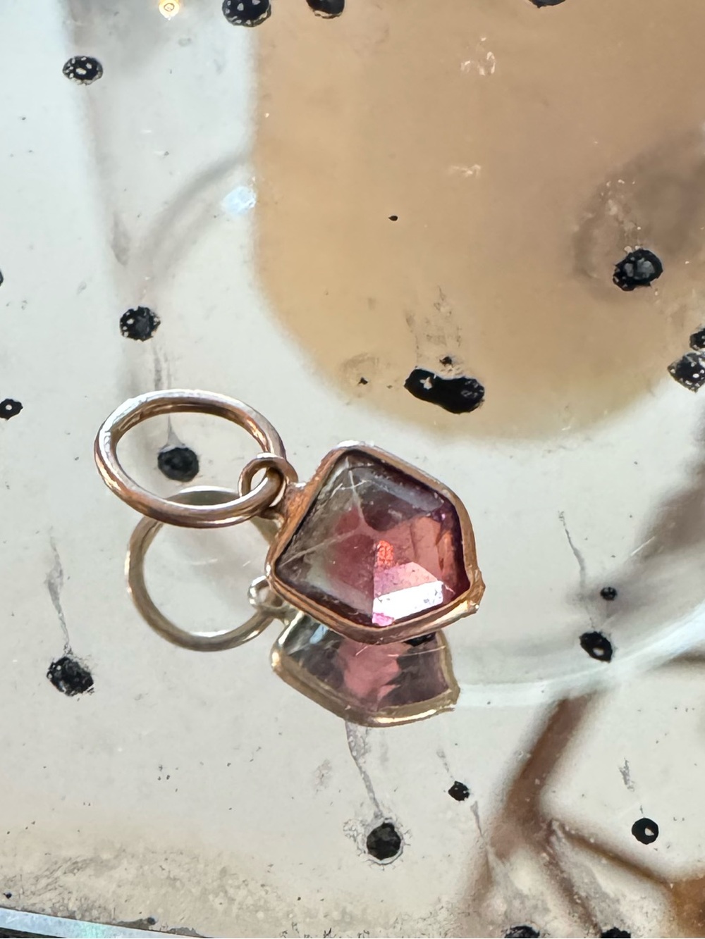 Rose Pink tourmaline Pendant Charm -
